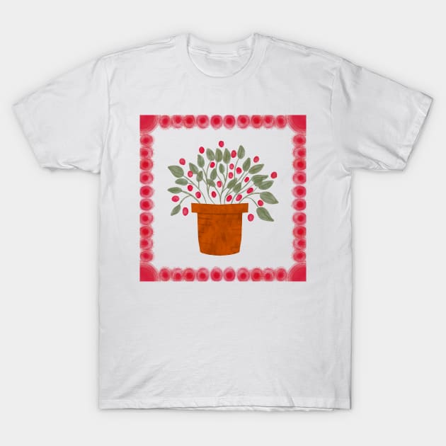 Cranberry red berries T-Shirt by FrancesPoff